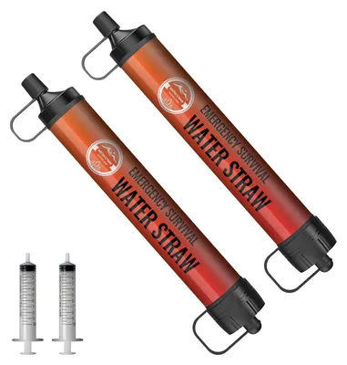 Immagine prodotto di Set di 2 filtri per l'acqua, per uso esterno, capacità 3000 litri, filtro a 0,1 micron, senza BPA, colore arancione