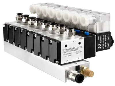 Productafbeelding van Pmatisch Magnetventiel - 8 Aansluitingen - Aluminium - Compact - 3/2 Manifold