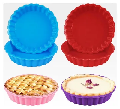 Produktbild von Silikonform für Tortenböden, 11 cm Obstbodenform, Mini-Tartelette-Förmchen, Antihaft-Tarteform für Obstkuchen, Quiche, Pie