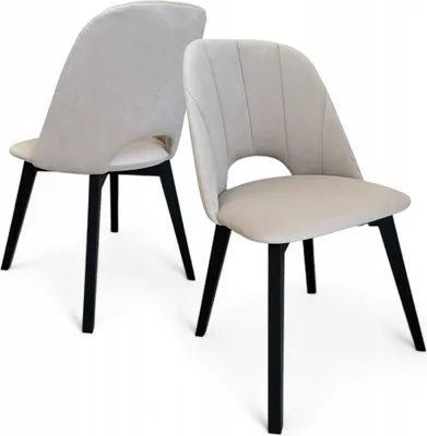 Produktbild von 2x MAYA II Polstersessel Sessel Schwarz + Samt Material Hellbeige