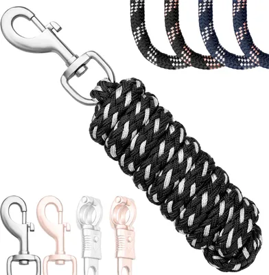 Produktbild von Esposita Führstrick, Anbindestrick Soft  "Champion Edition" - Schwarz/Silber Snaphaken