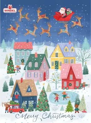 Produktbild von Windel Merry Christmas Weihnachtsdorf Adventskalender 75g