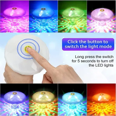 Produktbild von Schwimmendes RGB LED Poollicht, Farbwechsel Nachtbeleuchtung, 10,7cm