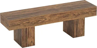 Imagen del producto de Banco de 140 cm para comedor, banco de estilo rústico de madera, banco para cocina, banco largo para sala de estar, pasillo, entrada, dormitorio, pie de cama, color marrón oscuro