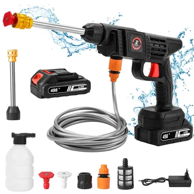 Produktbild von Hochdruckreiniger - Kabellose Spritzpistole - 200 W - 50 bar - Für Auto und Garten - 18 V - Mit 1 Akku