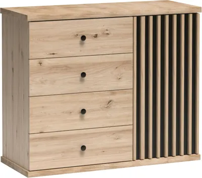 Image de Commode combinée ORURO 2 – chêne artisan / noir