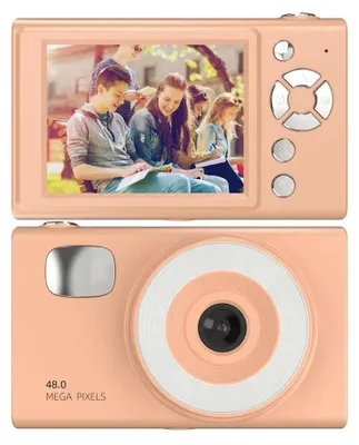 Produktbild von Digitalkamera - Retro Kompaktkamera - 48 MP CCD - HD-Auflösung - Smartphone-Übertragung - Leicht und tragbar - Ohne Speicherkarte - Orange