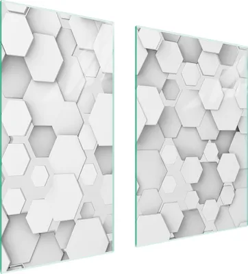 Produktbild von Herdabdeckplatten 2 teilig 75x52 Glaskeramikkochfeld Abdeckung Glas Schneidebrett Muster Stück