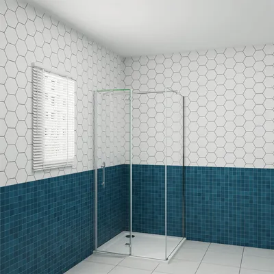 Produktbild von 76x90cm 195cm 6mm Eckdusche Eckeinstieg DuschkabineFalttür Duschtür Nano Glas Glastür