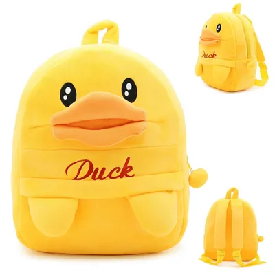 Immagine prodotto di Zaino per bambini, modello anatra in peluche, adatto a bambine e bambini di 3-5 anni, ideale per la scuola materna o per i più piccoli