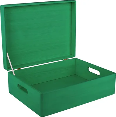 Image de Creative Deco Boite de Rangement en Bois Vert 40 x 30 x 14 cm (+/-1cm)