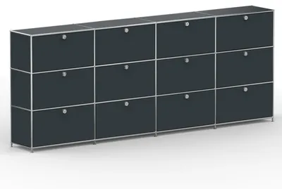 Produktbild von Hochschrank, 12 Schubladen, Schloss, Breite 302 cm, Anthrazitgrau