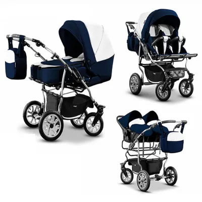 Produktbild von Zwillingskinderwagen 4 in 1 City Twin inkl. Autositze - 15 Teile -  in 19 Farben