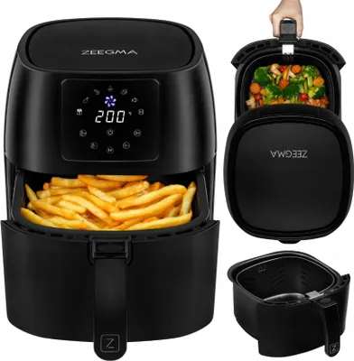 Immagine prodotto di Zeegma Friggitrice ad aria 4.5L 1400W LCD Timer - Cottura senza grassi, Nero