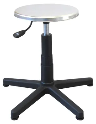 Höhenverstellbarer Edelstahl-Hocker, 45-64 cm, 150 kg Belastbarkeit