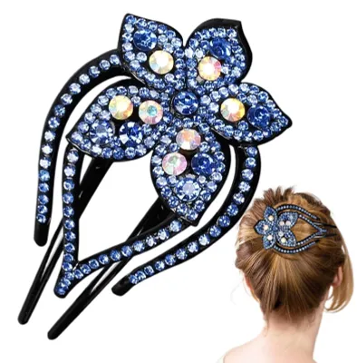 Produktbild von Elegante Haarnadeln mit Blumen und Strasssteinen für Damen