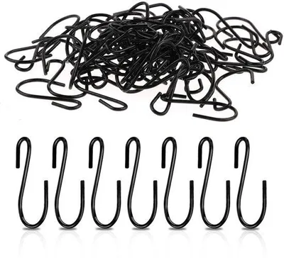 Productafbeelding van Unyqoos® Set van 60 compacte metalen S-haken, zwart, 2,6 x 1,8 cm – praktische ophanghaken voor het organiseren en ophangen, geschikt voor thuis en op kantoor