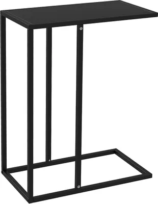 Produktbild von HOMCOM Beistelltisch Couchtisch in C-Form, Sofatisch, Nachttisch mit Stahlgestell, Laptoptisch, Wohnzimmertisch für Schlafzimmer, Büro, Schwarz, 46 x 26 x 60 cm