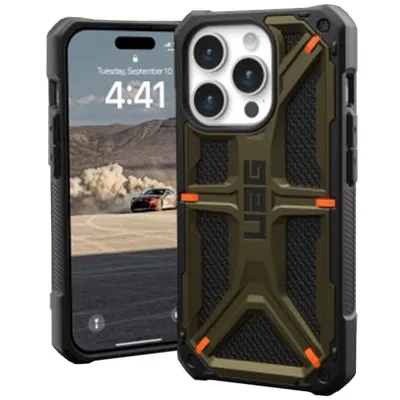 Produktbild von Urban Armor Gear 11427811397B, Cover, Apple, iPhone 15 Pro, 15,5 cm (6.1"), Schwarz, Grün, Orange
