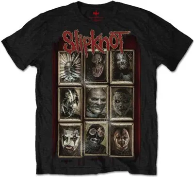 Produktbild von Slipknot neue Masken Herren schwarz T Shirt klein