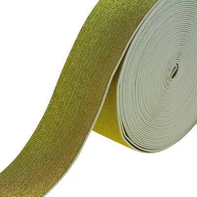 10m edles Glitzer-Gummiband elastisches Glitzerband gold weiß 50mm