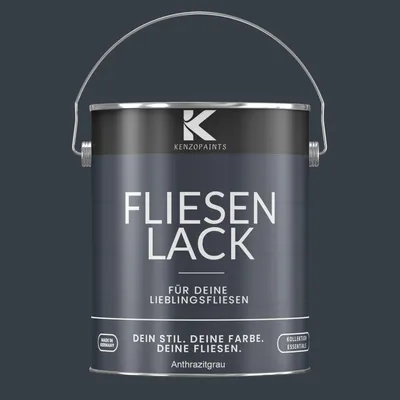 Produktbild von Kenzopaints 2,5Liter Fliesenlack Fliesenfarbe - Anthrazitgrau (RAL 7016)
