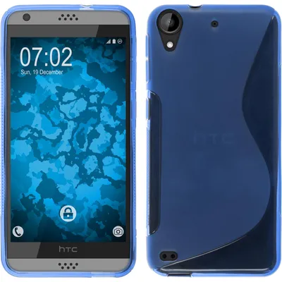 Produktbild von PhoneNatic Case kompatibel mit HTC Desire 630 - blau Silikon Hülle S-Style + 2 Schutzfolien