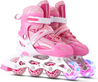 Produktbild von Einstellbare beleuchtende Inline-Skates mit leuchtenden Raedern fuer Kinder und Erwachsene fuer Maedchen und Jungen, Maenner und Frauen