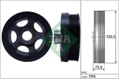 Produktbild von INA 544 0183 10 Riemenscheibe Kurbelwelle passend für MERCEDES-BENZ C-Klasse Limousine (W204) 153mm