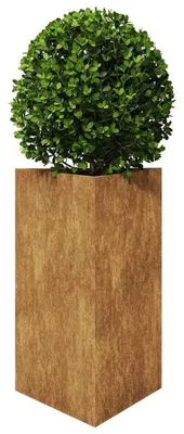Immagine prodotto di Vaso da fiori – Set di 2 – Design triangolare – Acciaio Corten – 50x43x75 cm