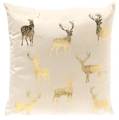 Produktbild von Textino Dekokissen Nordic Reindeer 45x45 cm Weiß
