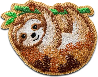 Produktbild von Faultier Tier - Aufnäher, Bügelbild, Aufbügler, Applikationen, Patches, Flicken, Zum Aufbügeln, Größe: 5,5 x 4,2 cm