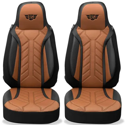Immagine prodotto di Coprisedili per Mercedes GLC, modelli prodotti a partire dal 2015 – Coprisedili per sedile del conducente e del passeggero, colore nero/marrone cioccolato