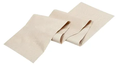 Produktbild von Moderner nordischer doppelseitiger Tischläufer aus Leinen in Beige für elegante Tischdekoration