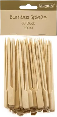 Obrázek produktu pro Bambusové špízy pro bufet a kuchyni – 50 kusů, udržitelné a praktické, 12 cm