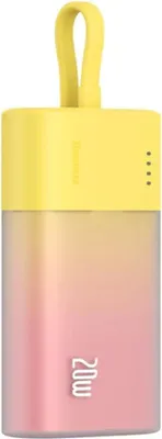 Produktbild von Baseus Popsicle, 5200 mAh, Lithium Polymer (LiPo), 20 W, Gelb, Pink
