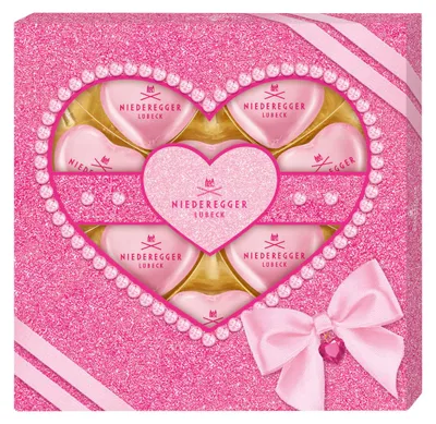 Immagine prodotto di Niederegger Cuori di Marzapane Marc de Champagne al cioccolato bianco 125g