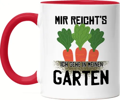 Produktbild von Mir Reicht's Ich Geh In Garten Tasse Rot Hobby-Gärtner Pflanzen Garten Blumen Geschenkidee Pflanzen-Fans