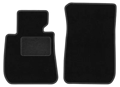 Produktbild von Velours-Fußmatten Vorne für BMW 3 E93 2004-2011 (Cabrio) – 2-tlg, Schwarz, passgenau – Wielganizator LUX – Ausführung W0801
