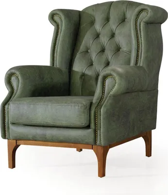 Image de Chesterfield vert Fauteuil de luxe Fauteuil design avec accoudoirs