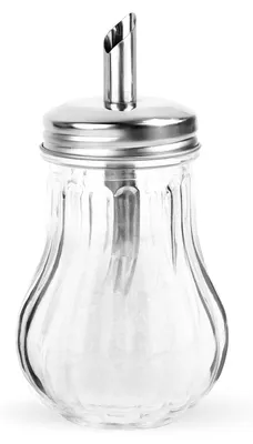 Zuckerstreuer aus Glas, 200 ml, mit Edelstahldeckel