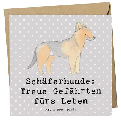 Produktbild von Mr. & Mrs. Panda Deluxe Karte Schäferhund Gefährten - Grau Pastell - Geschenk, Hunderassen Vielfalt, Hunderasse, Freundschaft, Klappkarte, loyaler Hund, doppelkarte