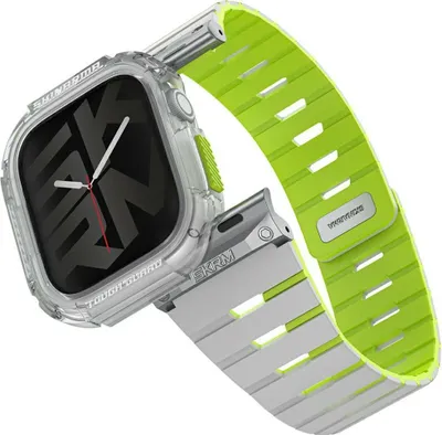 Productafbeelding van Pasek+Etui Skinarma Gemini voor Apple Watch 42mm, kleur Niteglow