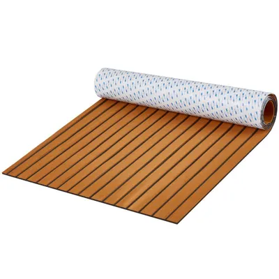 Image de Pont de bateau, tapis en mousse EVA 2400 x 900 x 6 mm, revêtement autocollant antidérapant - tapis de mer 21600 cm² pour bateaux, yachts, pontons, ponts de kayak.
