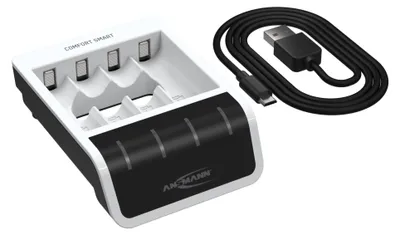 Produktbild von ANSMANN Akku Ladegerät für 4x AAA AA NIMH NICD Akkus, autom. Laden