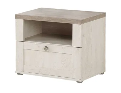 Produktbild von Nachttisch - Schneeeiche Nachbildung - B 55 cm - 1 Schublade