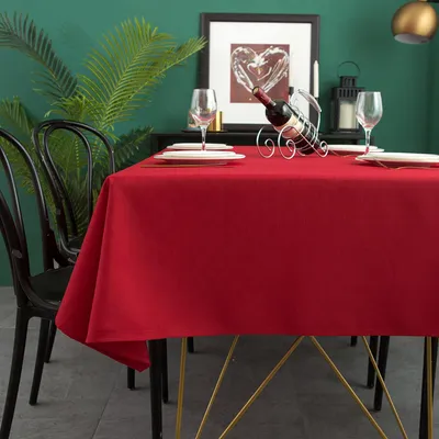 Productafbeelding van Rechthoekig Tafelkleed Vlekbestendig en Waterdicht 140 x 240 cm Kerst Rood