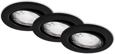 Zdjęcie produktu dla Zestaw 3 lamp wpuszczanych LED GU10 5 W czarny matowy metal Briloner