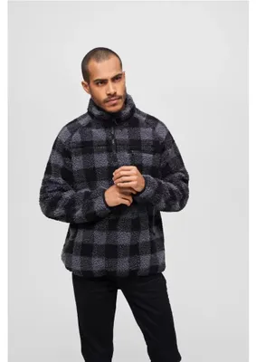 Image de Brandit - Teddyfleece Troyer Sweater noir / gris - M