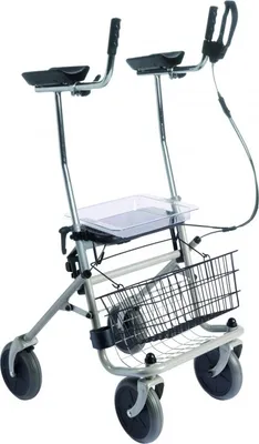 Produktbild von Arthritis Rollator EHB rechtsmit Einhandbedienung rechts, Farbe silber